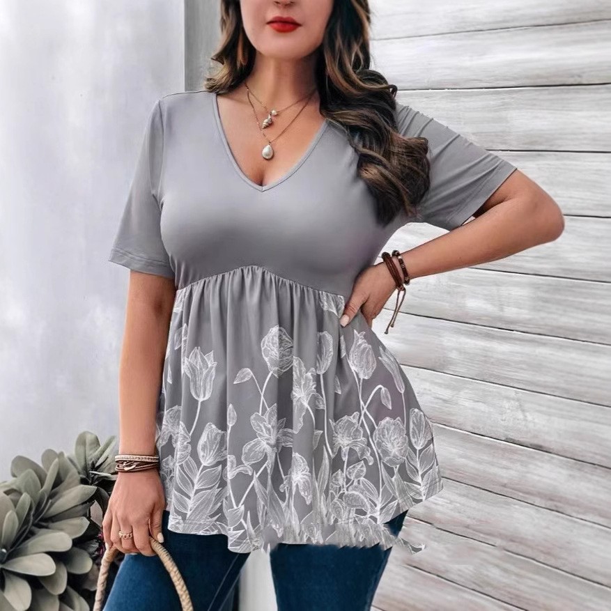 Women's T-shirt Waist-cinching Elegant Top