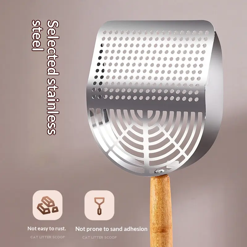 Simple Household Stainless Steel Cat Litter Scoop
