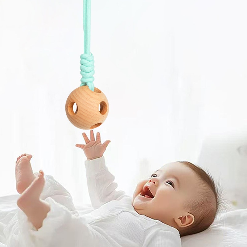 Mengxue Montessori Wooden Round Rattle Early Education