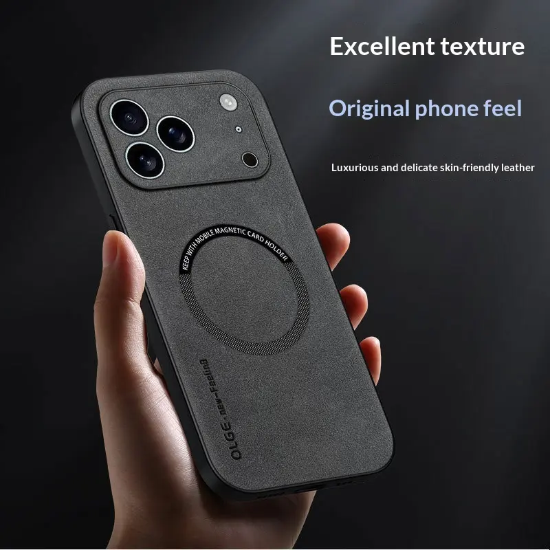Magnetic Charging Phone Case Ultra Thin Leather