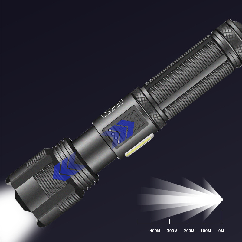Zoomable Flashlight With Battery Level Indicator