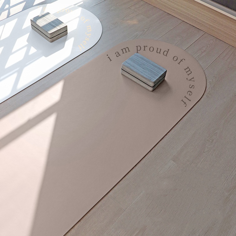 Rounded Yoga Mats with 'I Am Proud Of Myself' Text