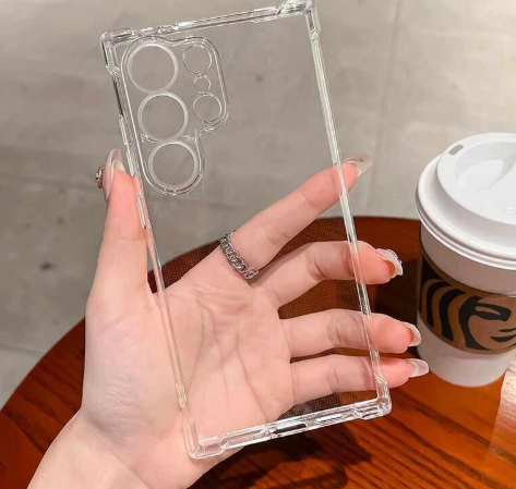 Phone Case Protective Cover With Precision-cut Openings Fully Covering And Made Of Transparent Silicone