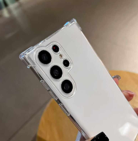 Phone Case Protective Cover With Precision-cut Openings Fully Covering And Made Of Transparent Silicone