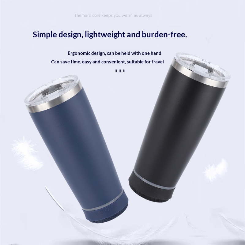 Bluetooth Speaker Double-Walled Vacuum-Insulated 20oz Car Mug For Keeping Drinks Hot Or Cold