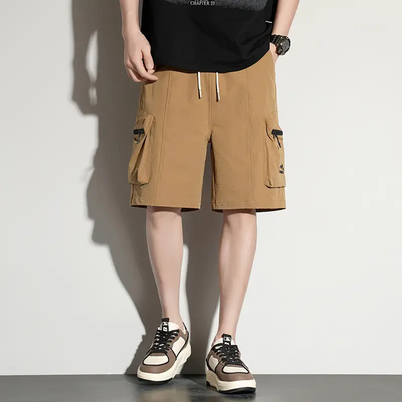 Ice Silk Workwear Shorts Men's Summer Casual Cropped Trousers Loose-Fitting