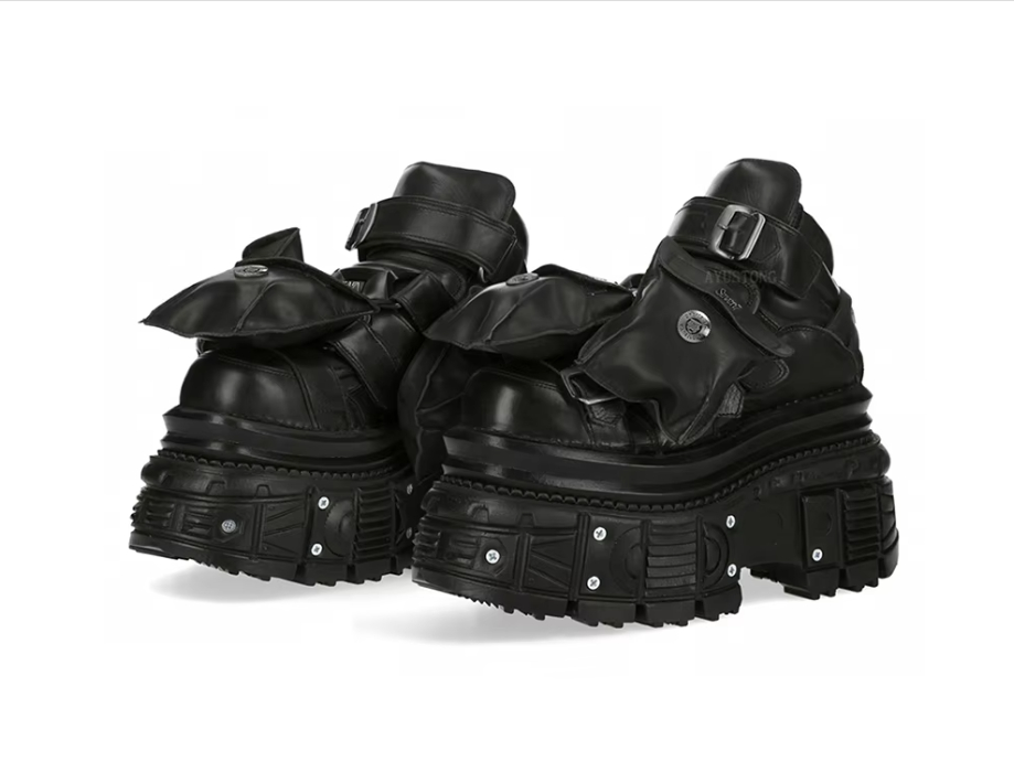 Color: Black, Size: 39 - Women's Casual Platform Lace-up Ankle Boots