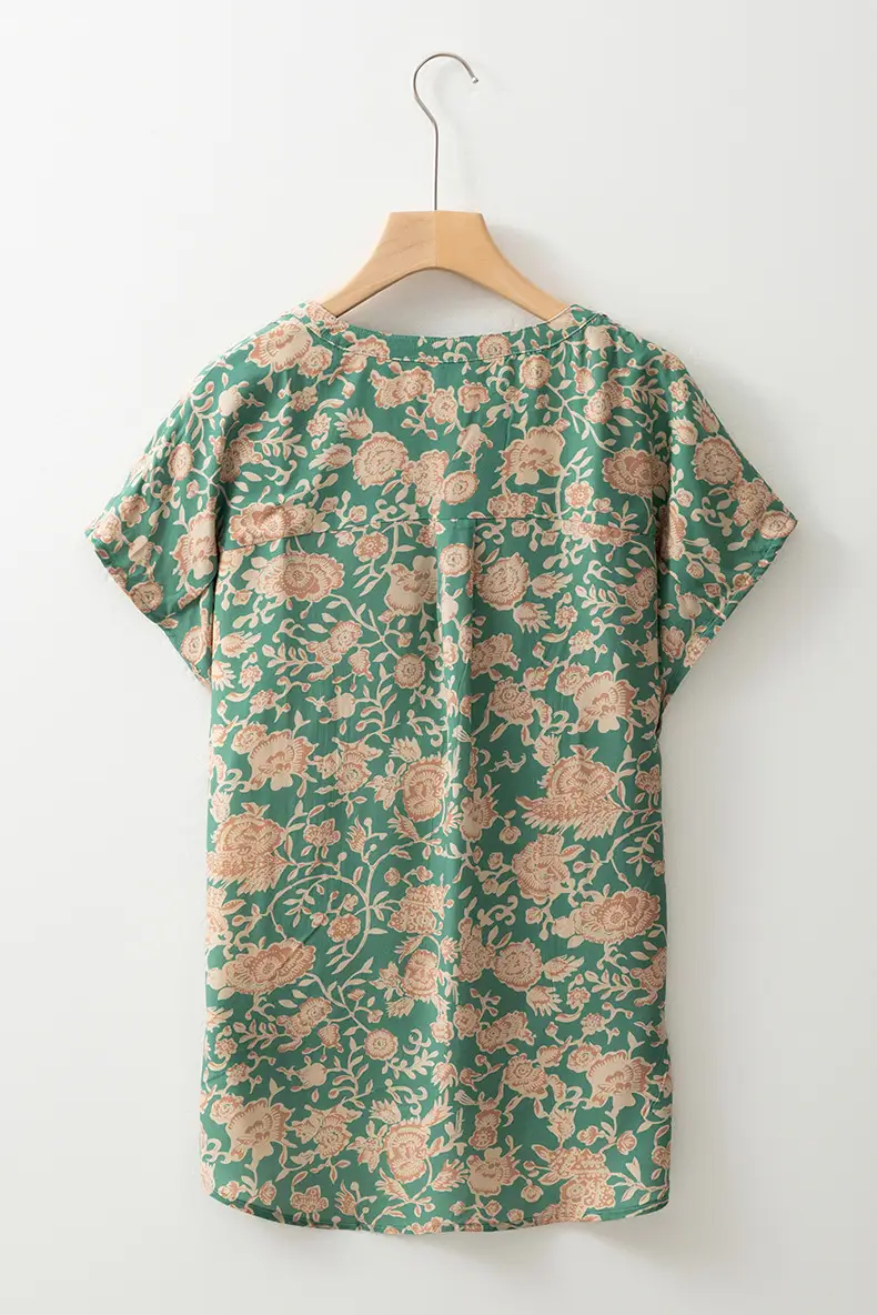 Vintage V-Neck Casual Womens Shirt