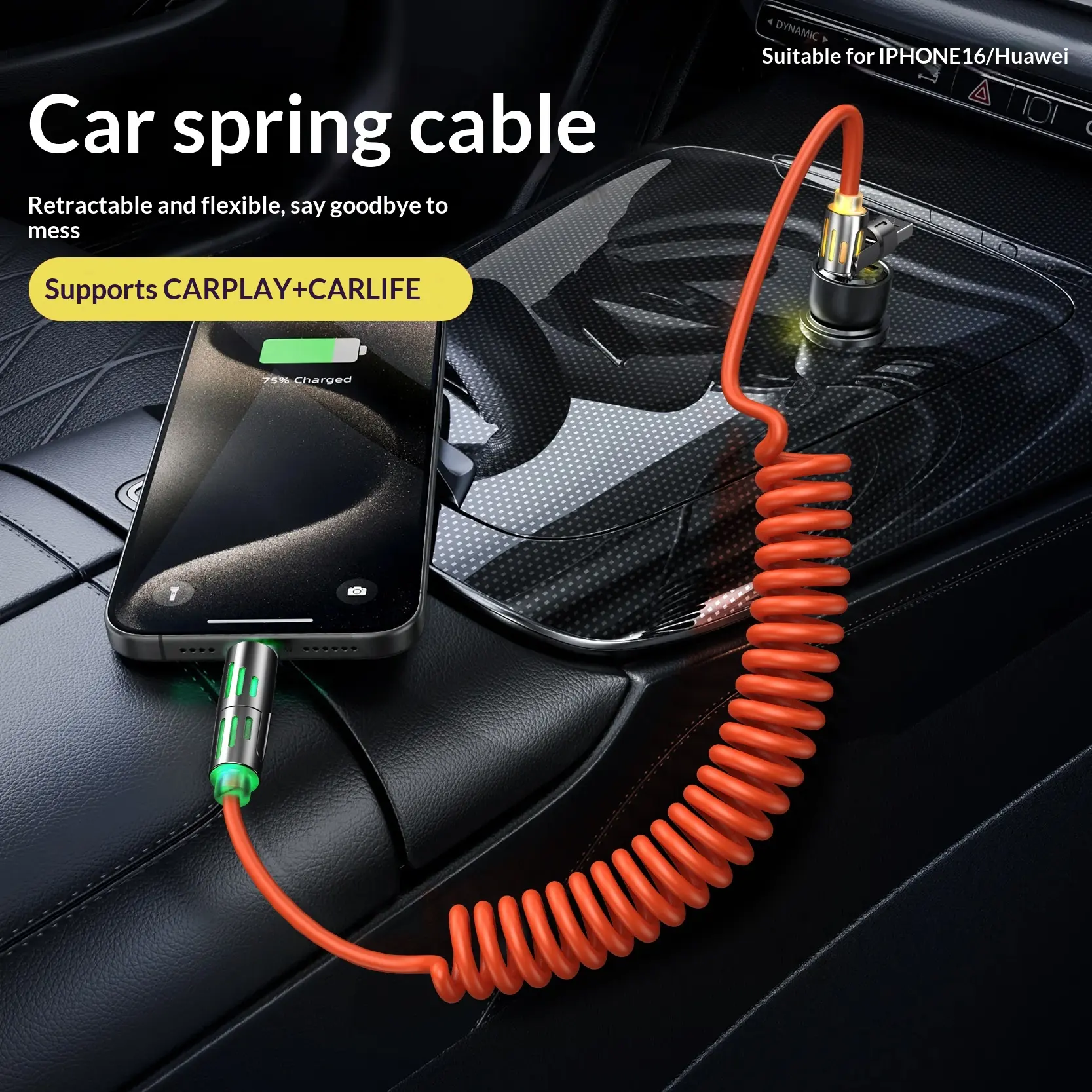 Phone Cable Spring Light Bar 4-in-1 65W