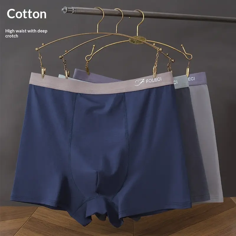 Cotton Men's Underwear High Waisted Flat Corner Shorts