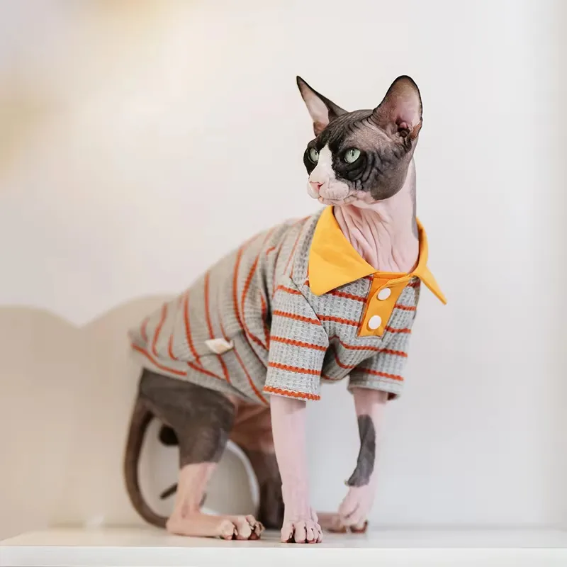 Pet Cat Clothes Padded Polo-style