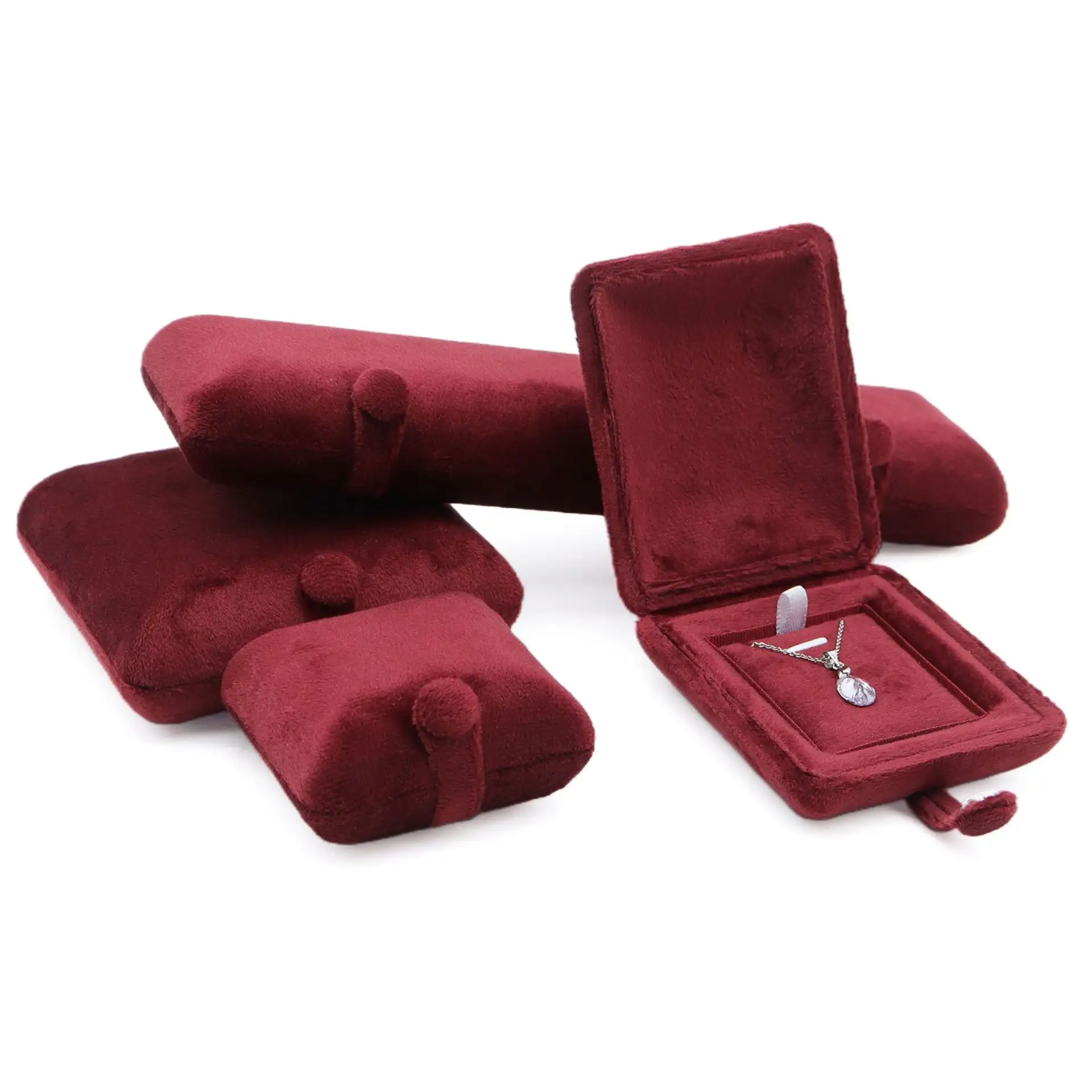Velvet Jewelry Box Shell-shaped Snap-button Jewelry Case