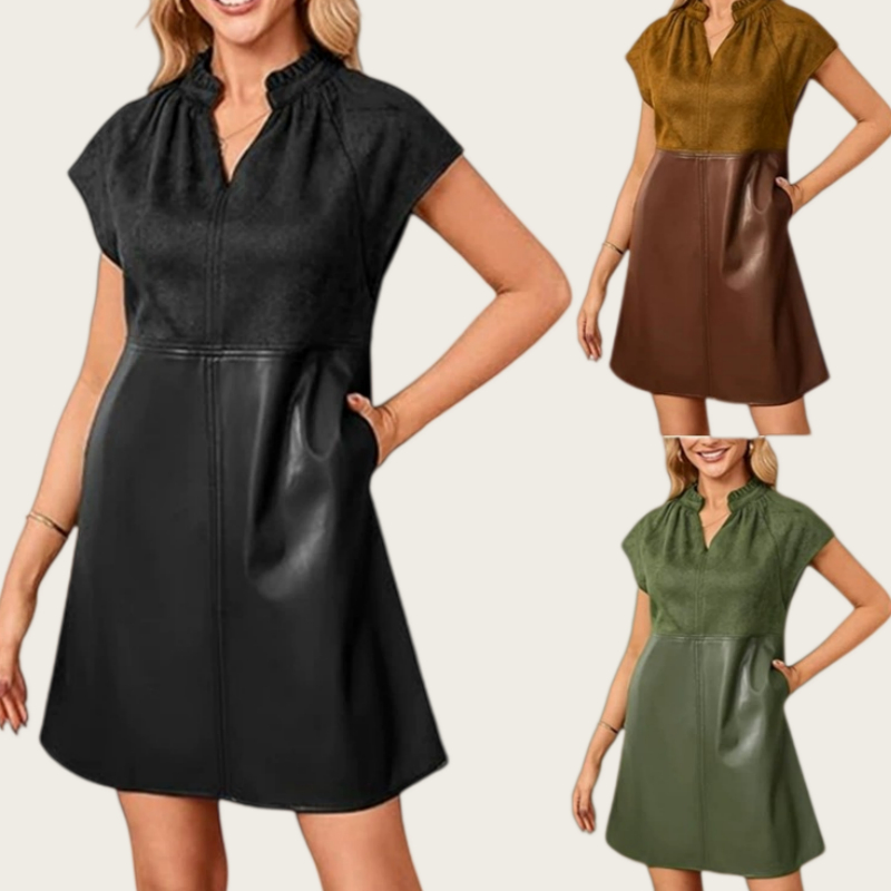 V-neck Pocket Mini Dress Women's Clothing