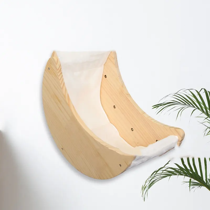 In-stock Wooden Cat Hammock for Windowsills Pet Use