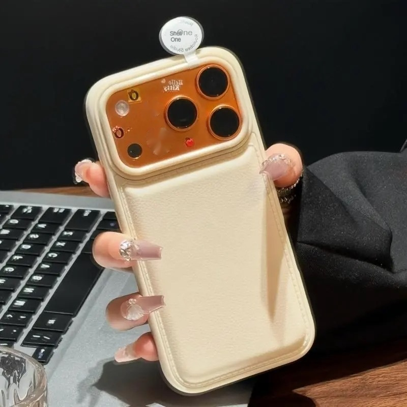 Phone Case With Leather Texture And Airbag Design