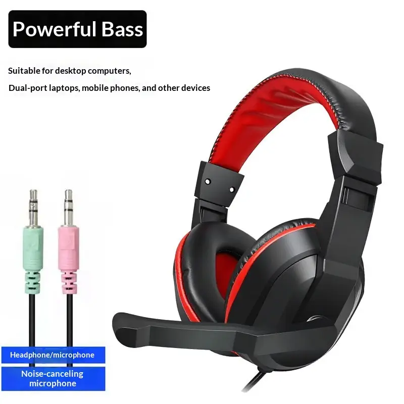 Computer Headset Single Plug For Desktop With Microphone
