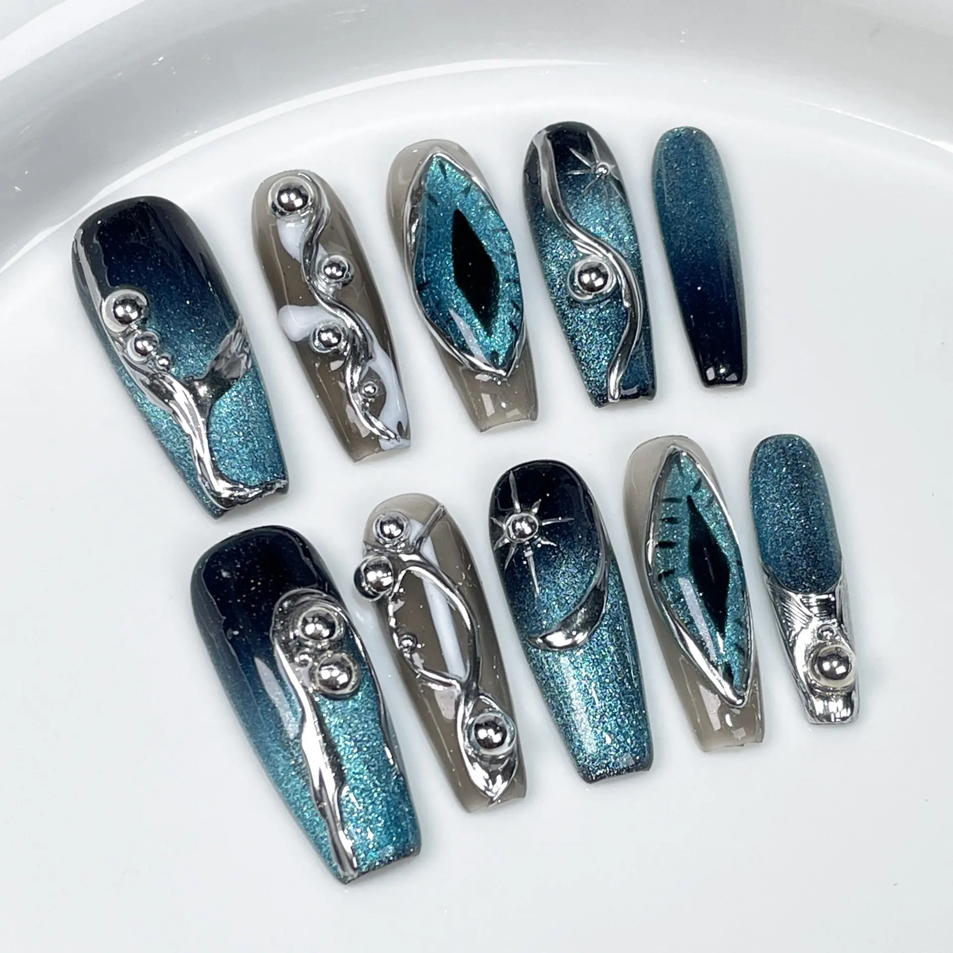 Handmade Wearable Nails EuropeanAmerican Dark Style Devils
