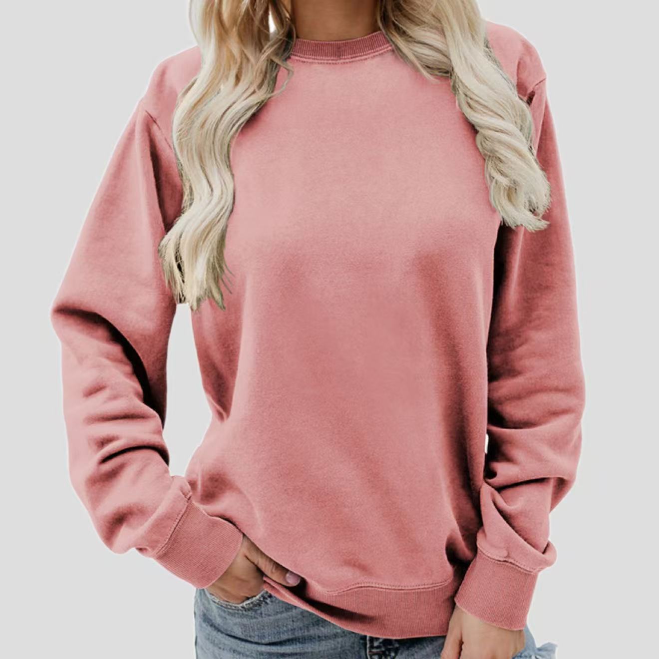 Women's Fashion Round-Neck Casual Loose Sweatshirt