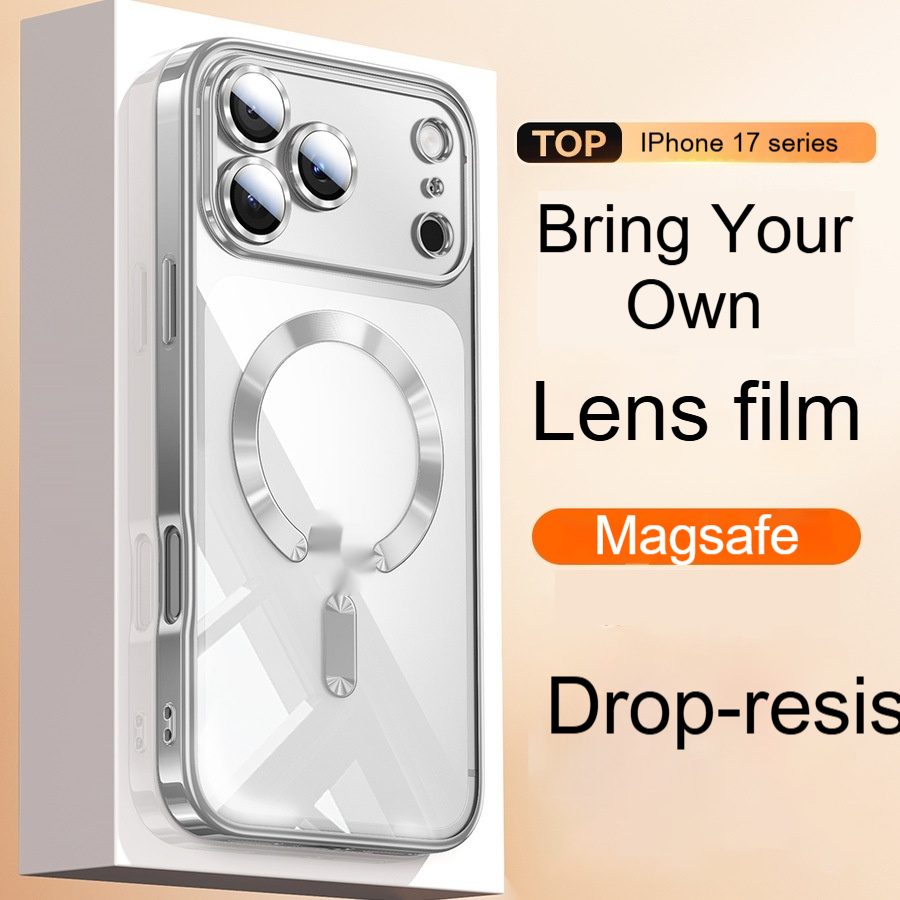 Phone Case Electroplated Magnetic Transparent Drop-resistant Protective Cover