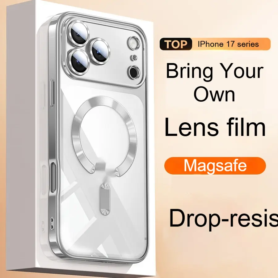 Phone Case Electroplated Magnetic Transparent Drop-resistant Protective Cover