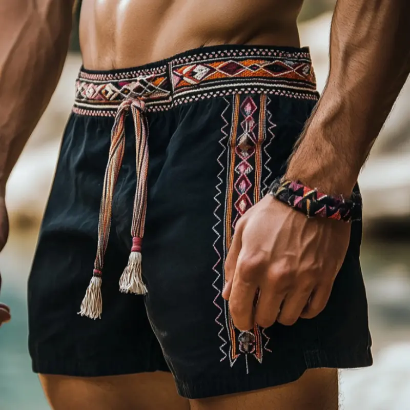 Men's Holiday Bohemian Casual Linen Shorts