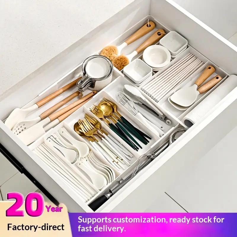 Adjustable Desktop Organizer With Dividers For Drawer Compartments