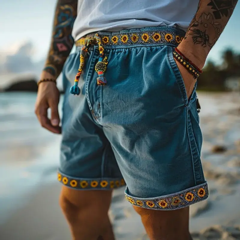 Vintage Vacation Street Art Painting Casual Shorts