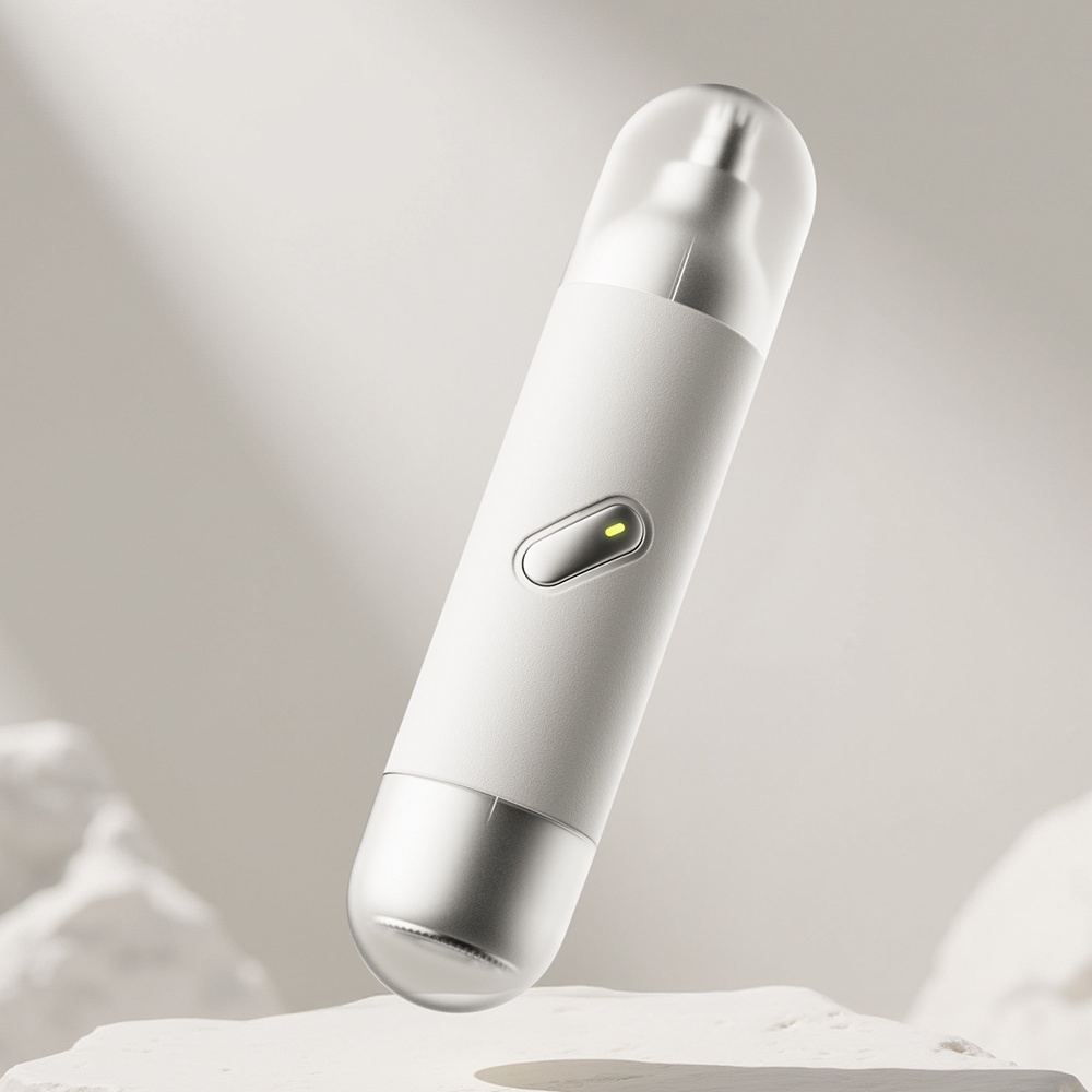 New 2-in-1 Electric Nose Hair Trimmer With Light, Washable Dual Blades, Mini Shaver