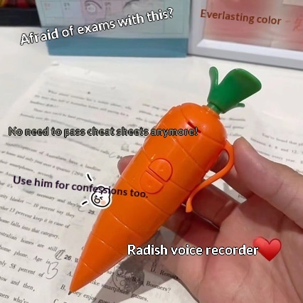 Carrot Voice Recorder Cartoon Stationery