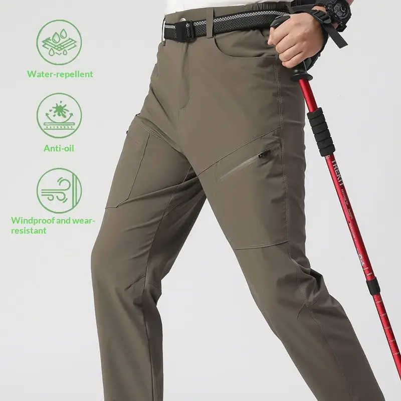 Outdoor Work Pants For Hiking Waterproof Stretchy Breathable With Multiple Pockets