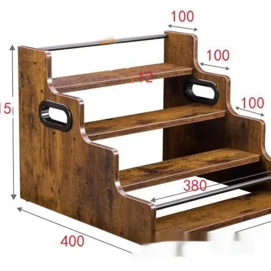 Wooden Tiered Storage Rack Wine Display Shelf