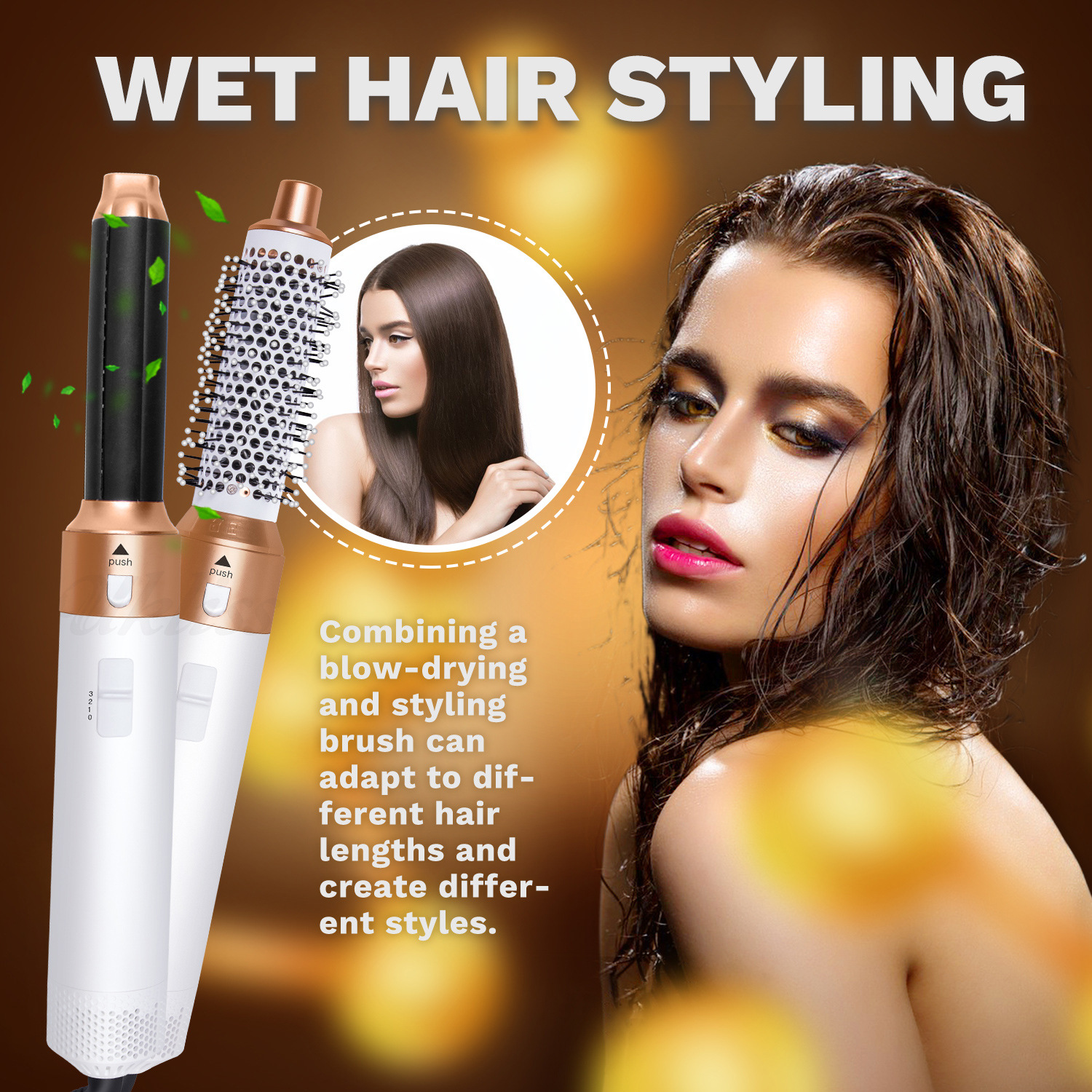 Dual-function Hot Air Brush For Curling And Straightening