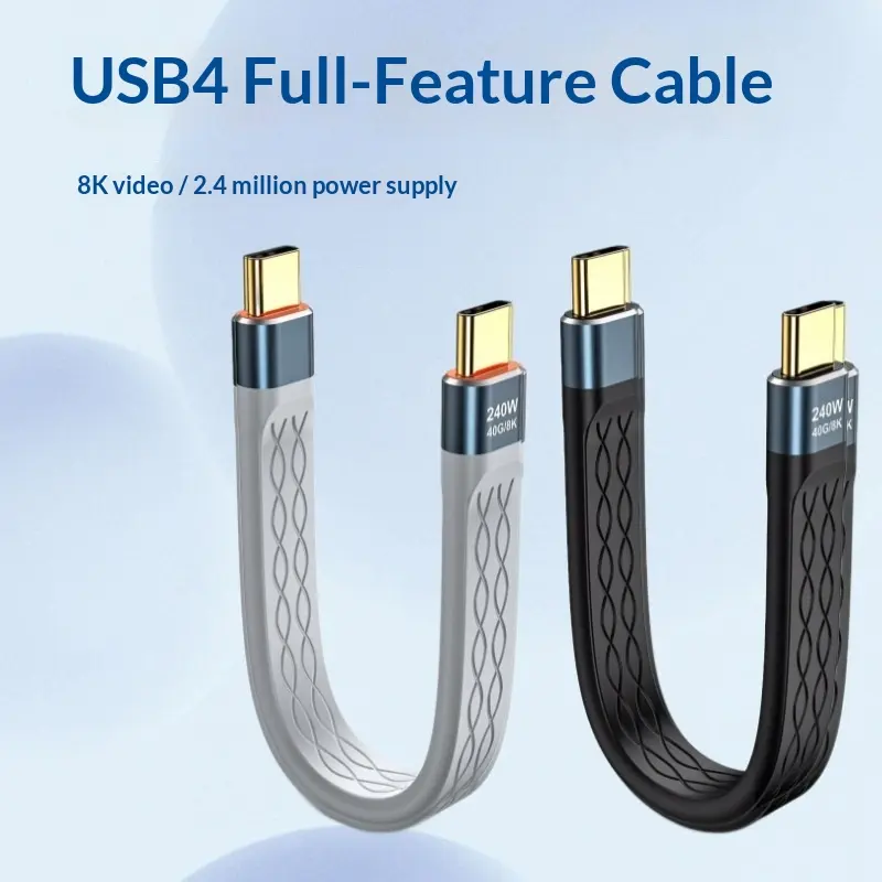 Type-C 240W Fast-Charging Flat, Soft Short Charging