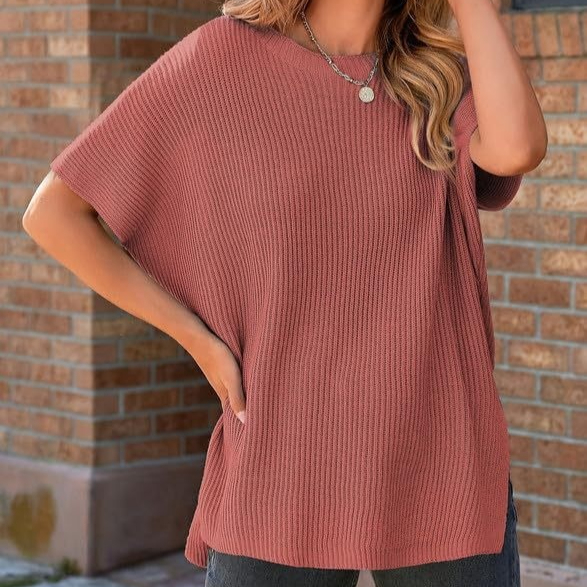 Casual Loose-fit Off-shoulder Short-sleeve Top For Women
