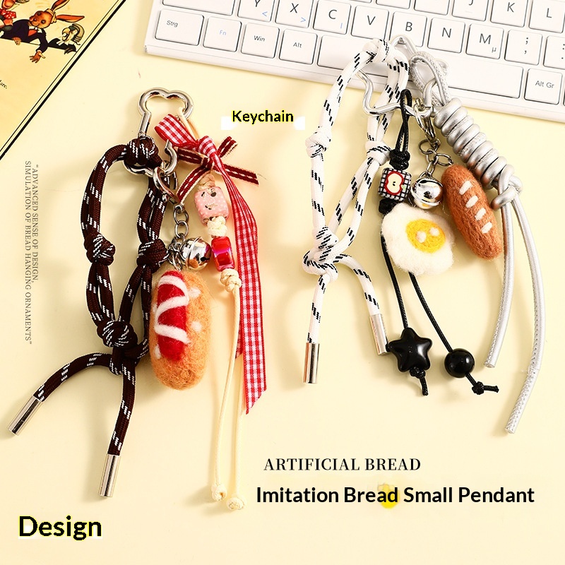 Felt Bread Keychain Cute Bag For Women