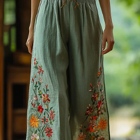 Pants Women's Linen Wild Wide Legs