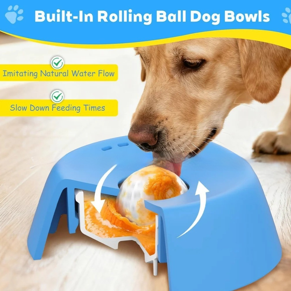 Pet Slow-Feeding Non-Slip Spherical Dog Bowl - imagen 1