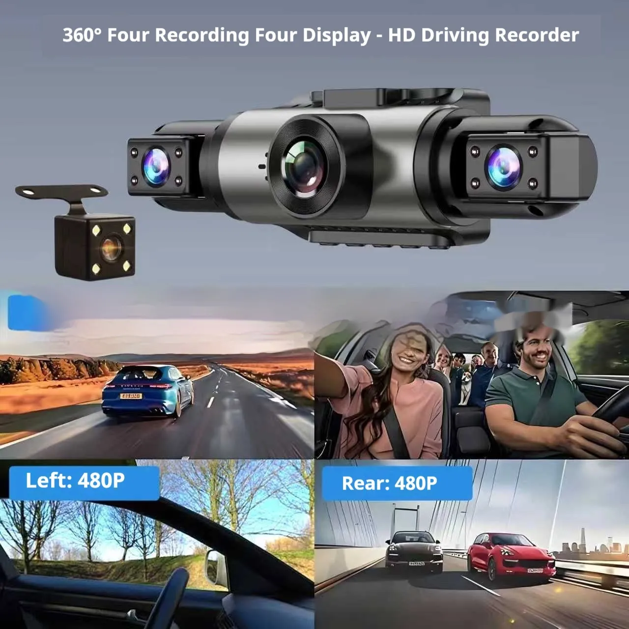 Hidden Four-Lens Simultaneous Recording IPS HD Dash
