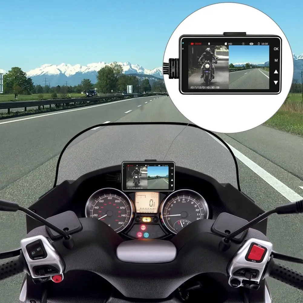High-Definition 720P Split-Type Waterproof Dual-Lens Motorcycle Dash Cam
