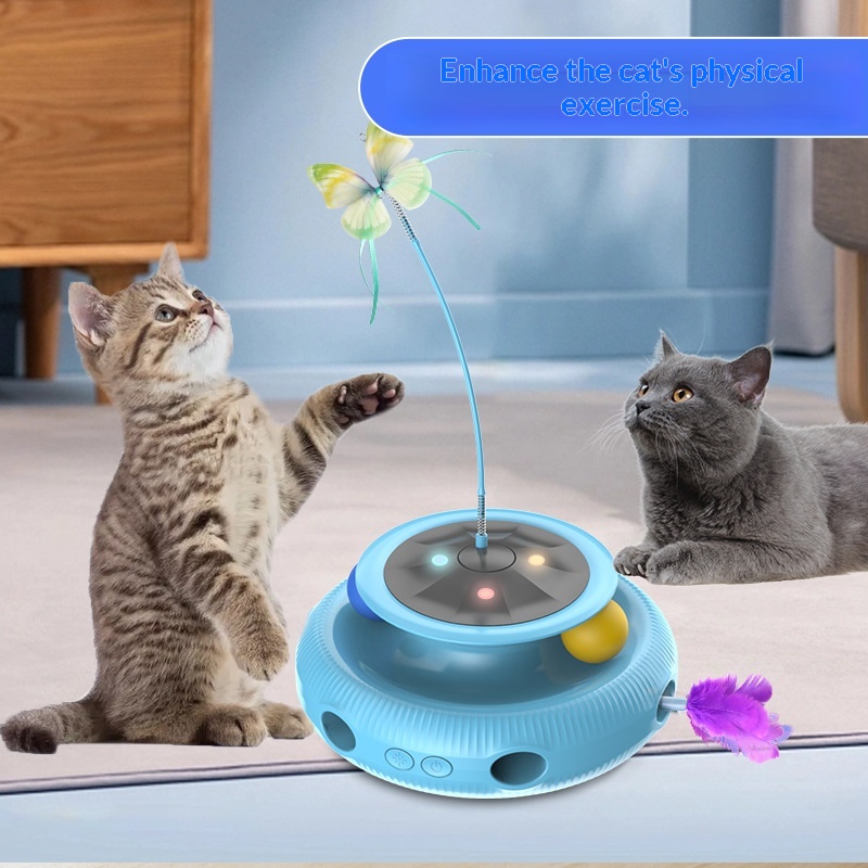 Multifunctional Electric Cat Toy Self-Entertaining Stress-Relieving Automatic Smart Cat Teaser With Rotating D
