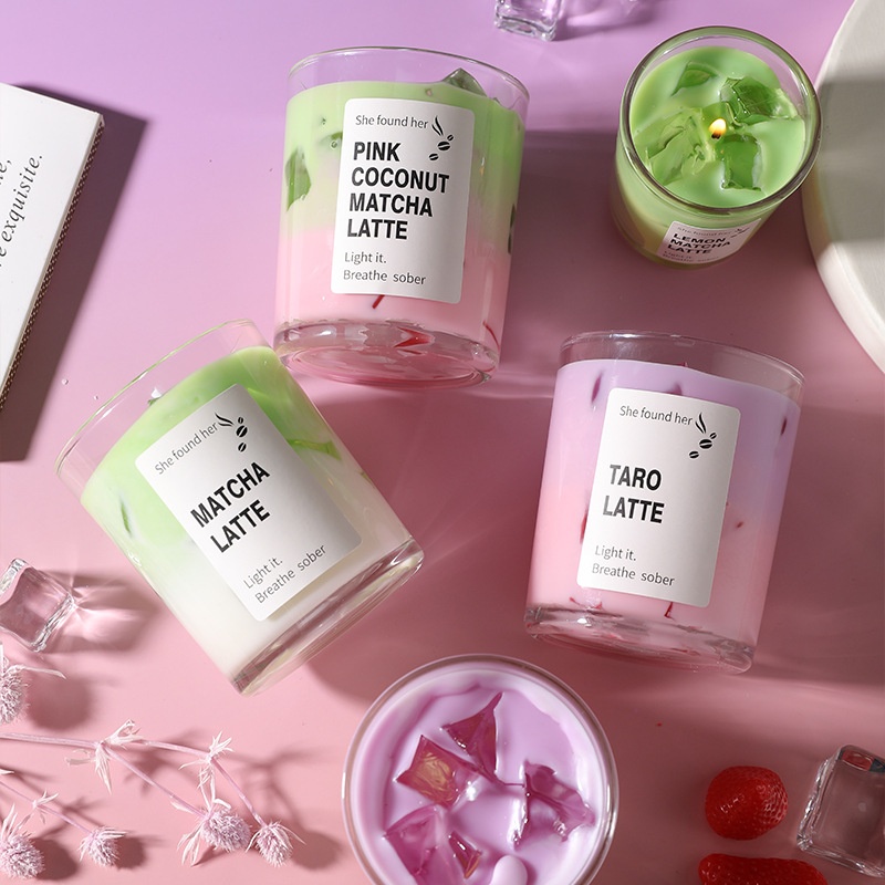 Matcha Jelly Wax Iced Coffee Mug Scented Bedroom Fragrance Smokeless Candle Romantic