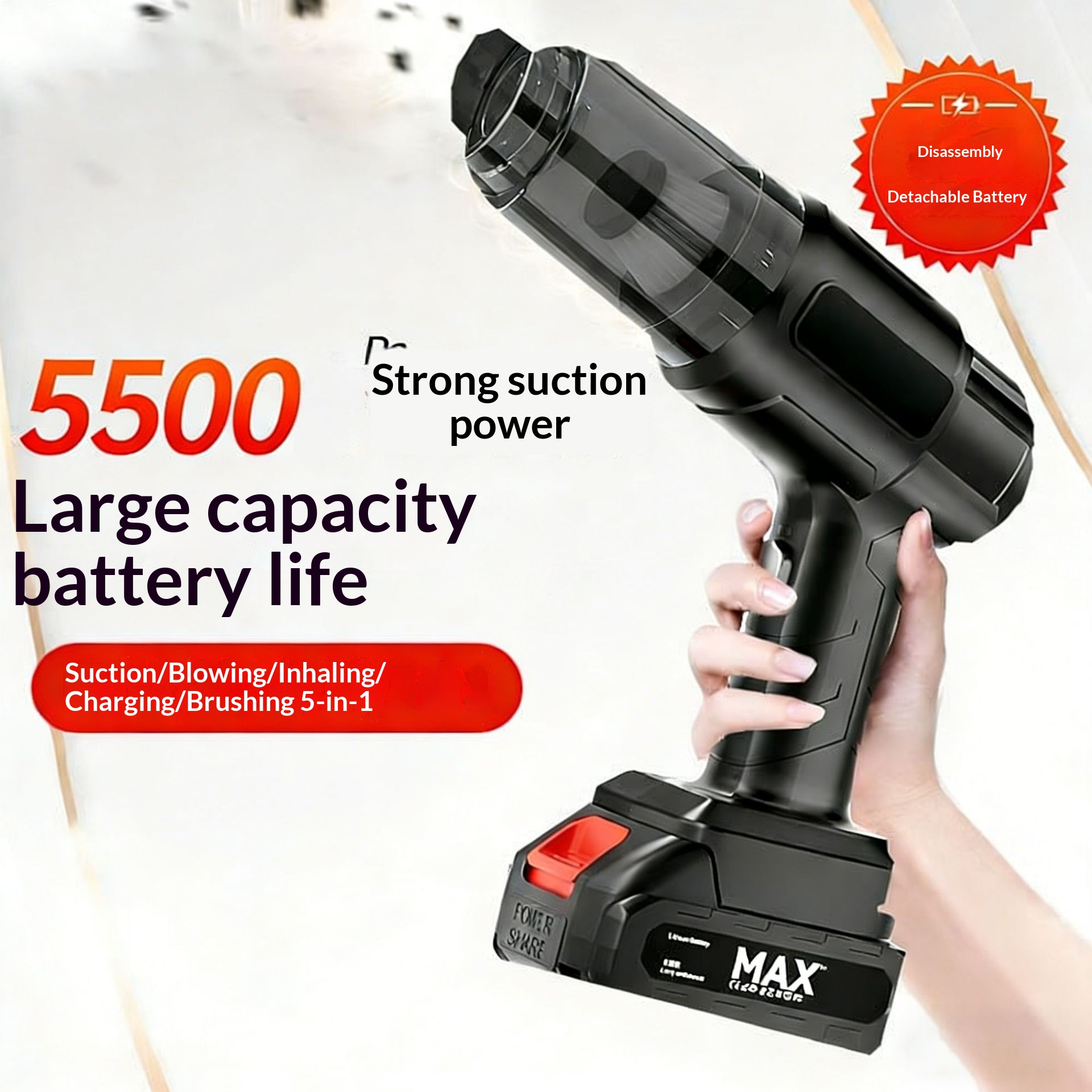 Car Vacuum Cleaner With Ultra-strong Suction Cordless Mini Handheld For Vehicles