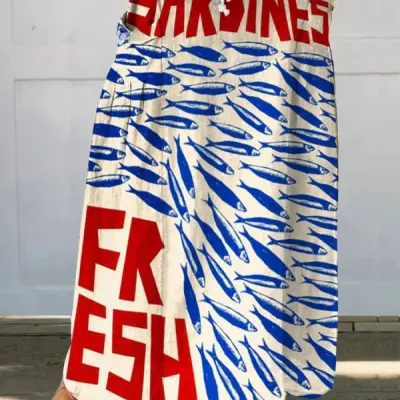 Retro Fashion Womens Printed Skirt