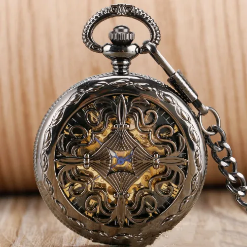 Retro Classic Carved Hollow Pattern Automatic Mechanical