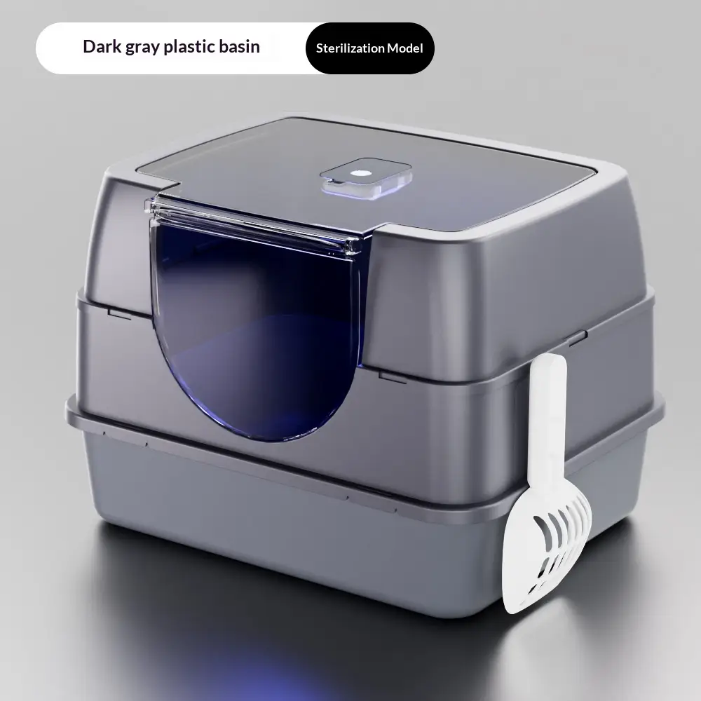 Odor-Proof Fully Or Partially Enclosed Cat Litter Box With Splash Guard