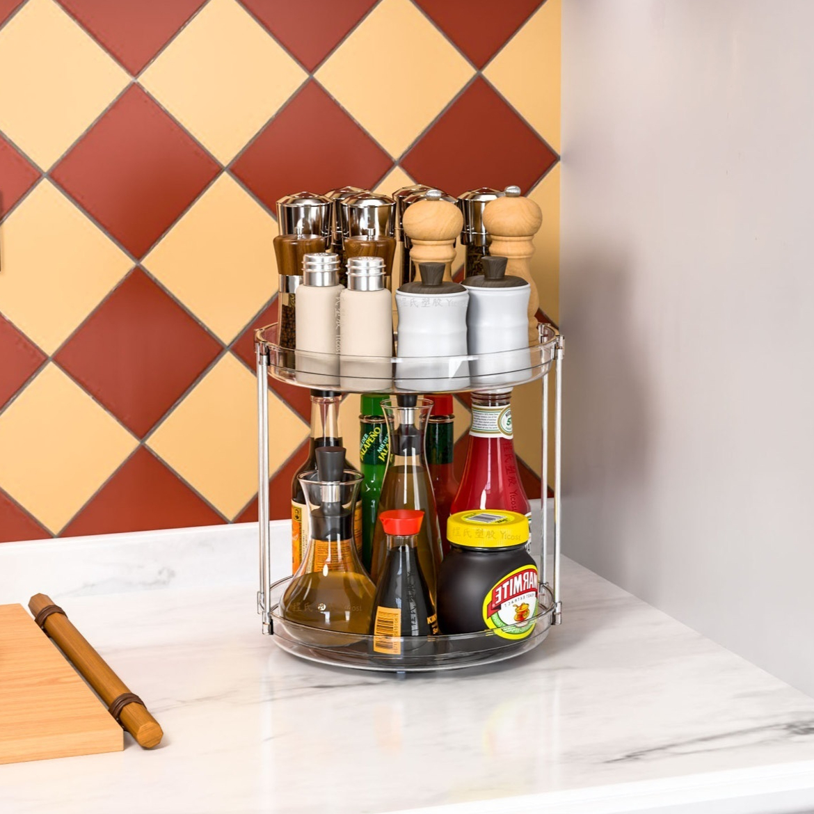 Rotating Spice Rack Kitchen Shelf
