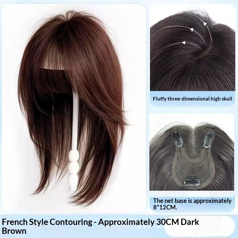 No Hairnet Needed Womens Hairpiece For Crown Area To Add Volume One-piece High-layered