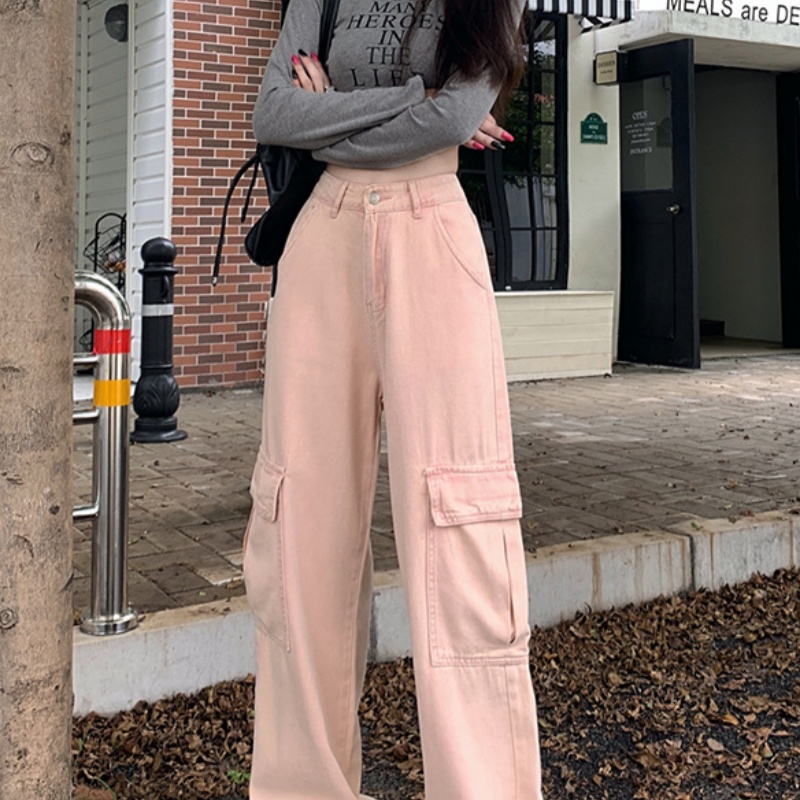 Dirty Fashionable All-Match Workwear Wide-Leg Pants