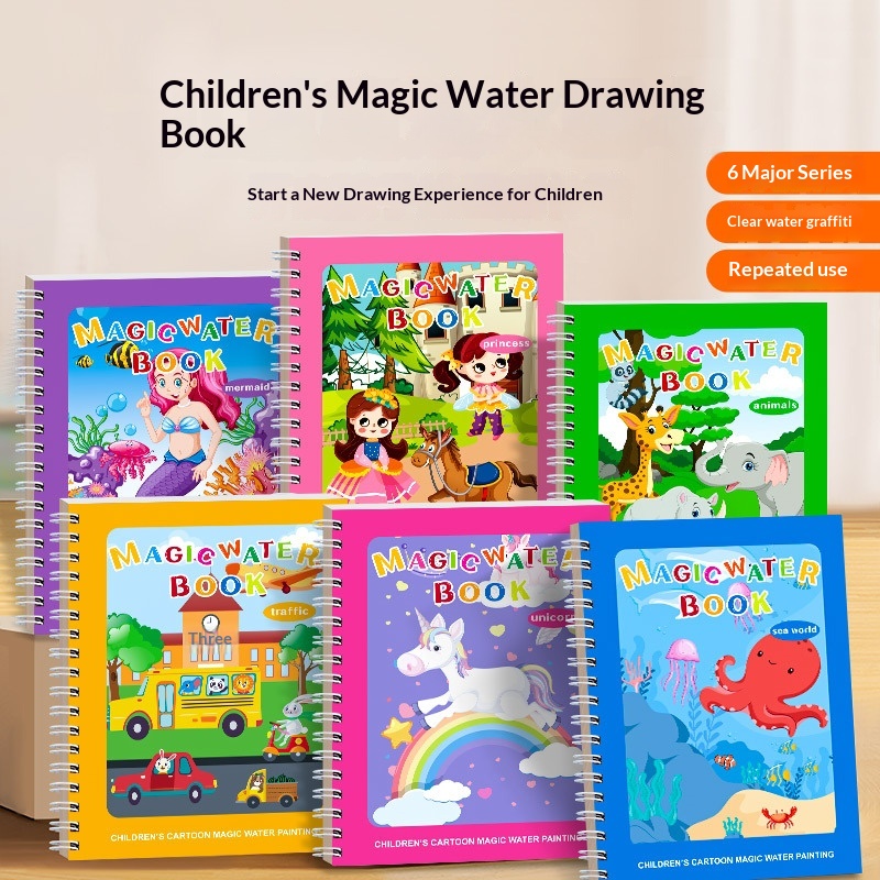 Clear Water Doodle Painting Book With Stickers