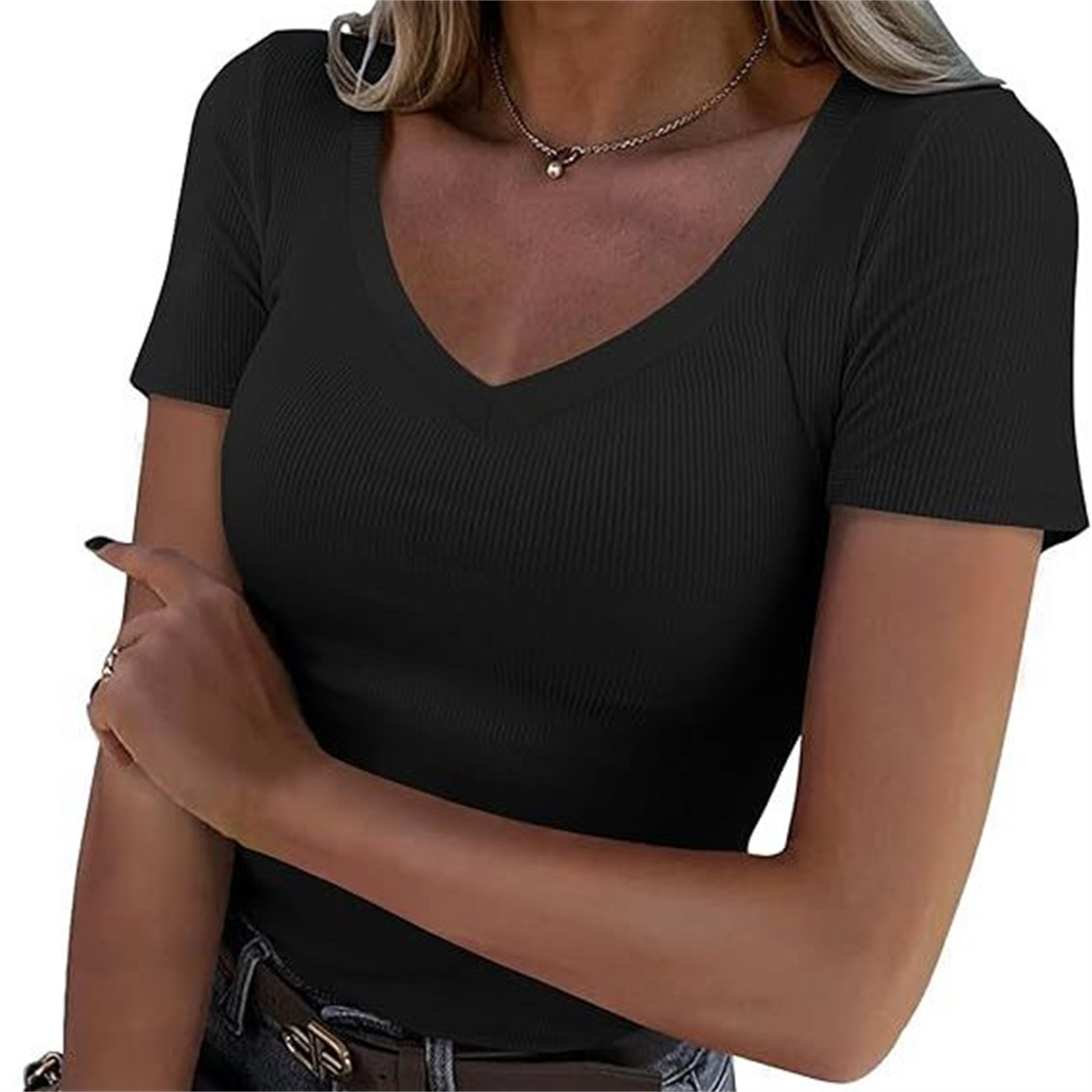 Threaded Pit Strip Slim Short Sleeve